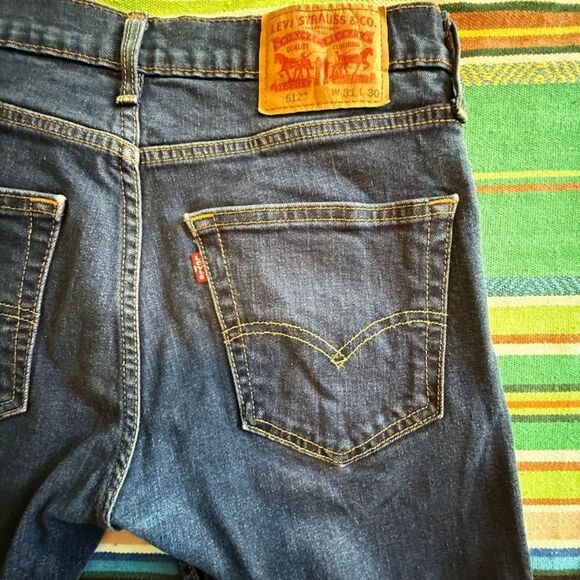 Levi's 512 Slim Tapered Fit Jeans in Dark Indigo size 31 L 30 - Picture 7 of 11